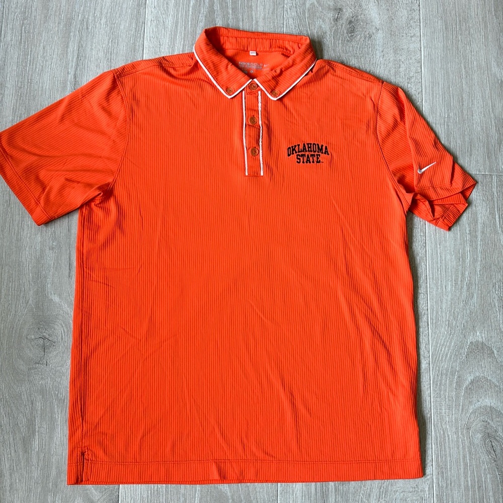 Men’s Nike Golf Tour Performance Dri-Fit Oklahoma State Polo Orange size L